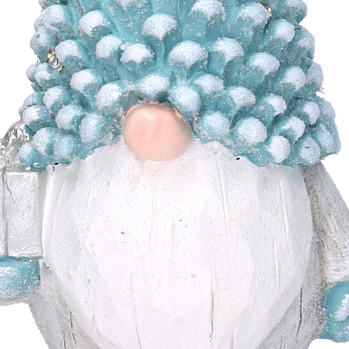 Gnomo resina azzurro con led cm 21,5x16,5xh47