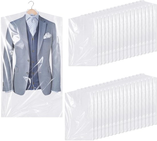 Set di contenitori per abbigliamento 35 pezzi - 60 x 90 cm - Transparente - Impermeabile - Leggero - Polipropilene - Protezione per abbigliamento - Contenitori per abbigliamento