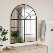 Specchio da Parete-Specchio a Muro-Specchio Decorativo Nero 80x100 cm Arco in Ferro
