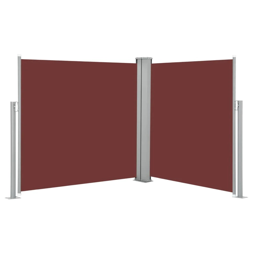 Tenda da sole laterale retrattile/schermo protettivo per patio giardino terrazza balcone 100 x 600 cm marrone 02_0007401