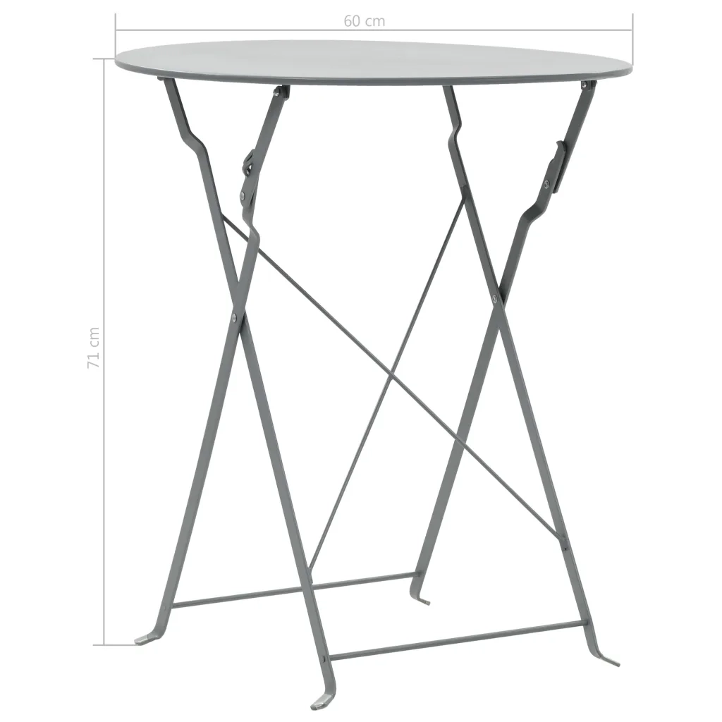 Set da Bistrot 3 pz in Acciaio Grigio 44355