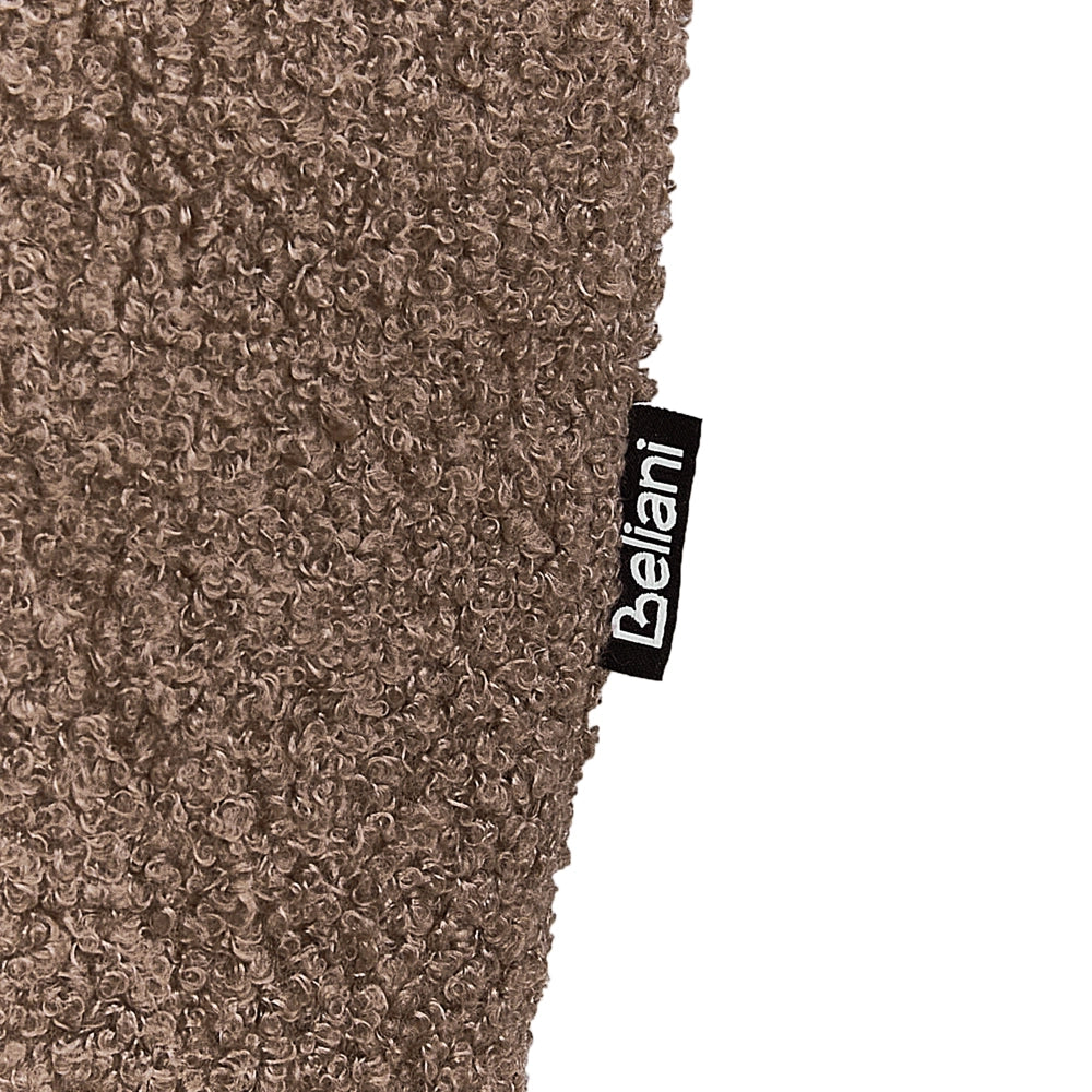 Poltrona Marrone Boucle Gambe in legno con braccioli Soggiorno moderno minimalista