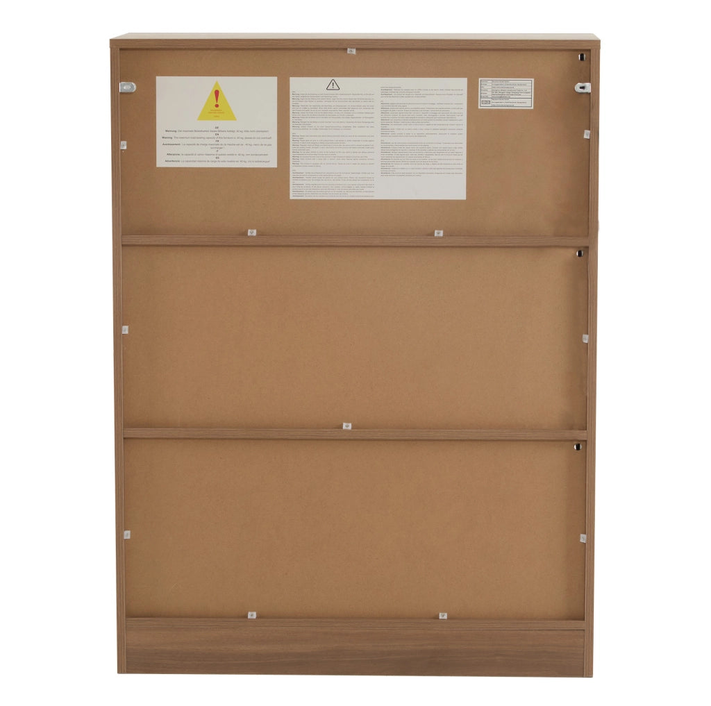 Vetrina in vetro con LED 80x30x106 cm noce naturale