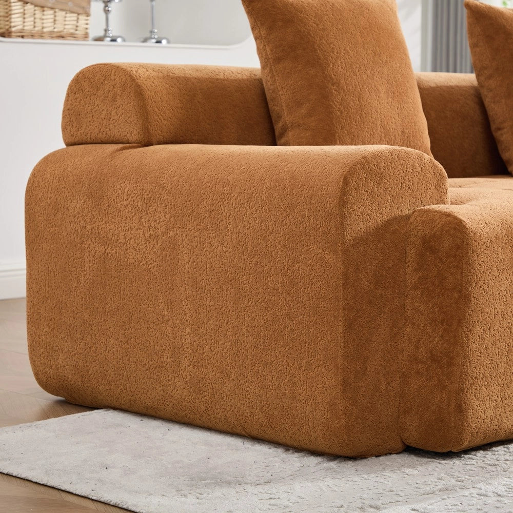 Sof¨¤ modulare moderno - Zephmum - 268¡Á102¡Á78 cm - Arancione - Senza montaggio