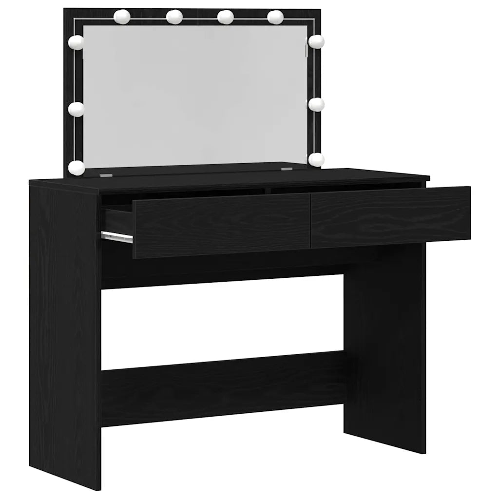 Tavolo da Trucco con cassetto Rovere Nero 100 x 40 x 120 cm 868862