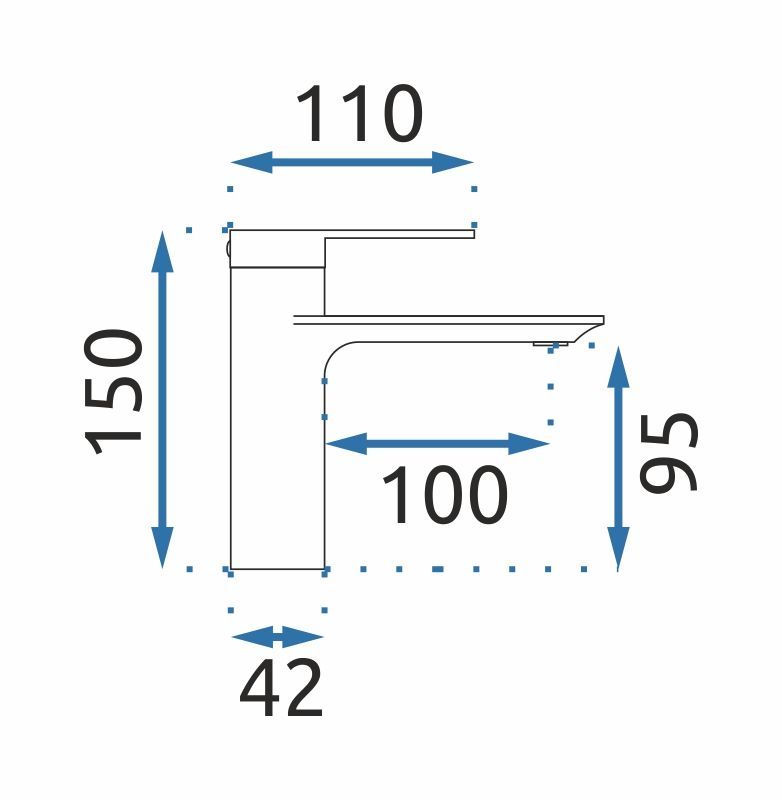 Rubinetto Da Lavabo Rea Storm Gun Grey Low