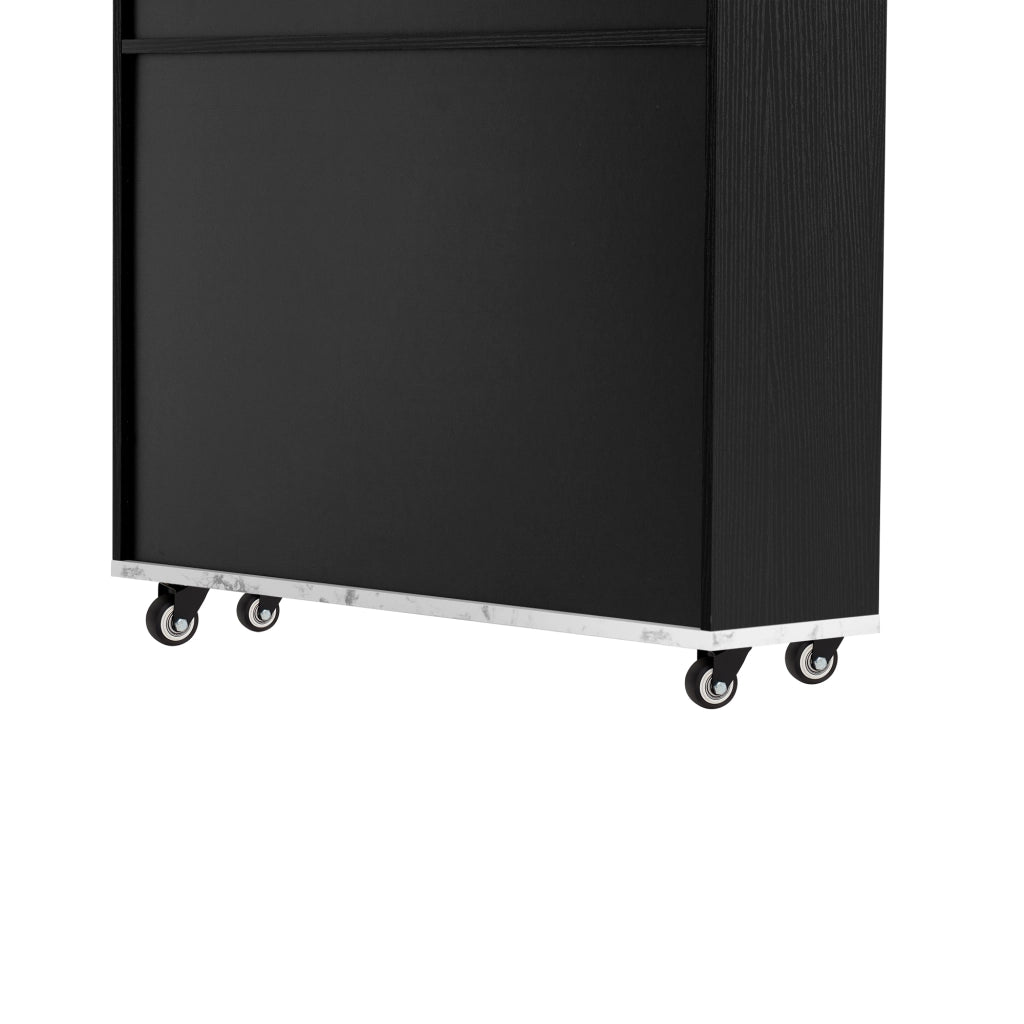 Madia da cucina estensibile con anta scorrevole; 1 cassetto; vetrine e prese; per cucina e sala da pranzo