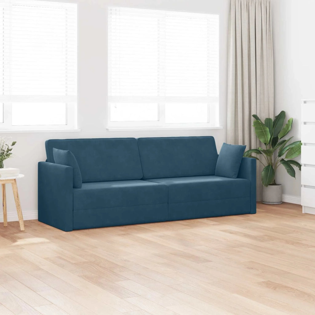 Divano-letto | Sof¨¤ letto | Letto singolo da pavimento Blu 213 x 70 x 77 cm Velluto