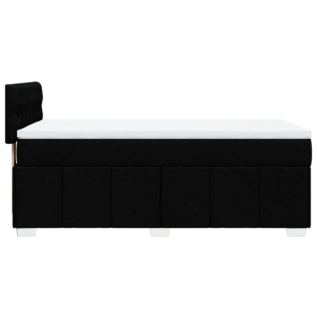 vidaXL Giroletto a Molle con Materasso Nero 90x190 cm in Tessuto
