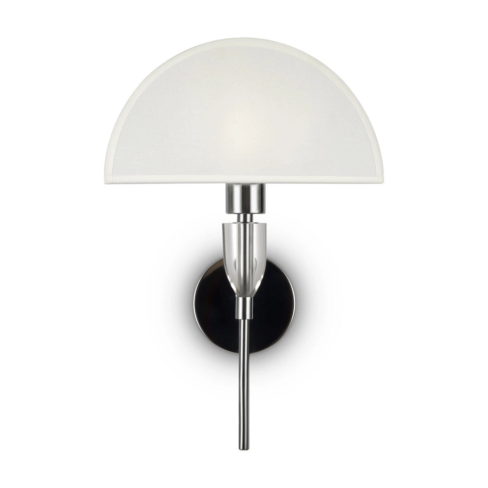 Applique Contemporanea Prima Metallo Cromo Diffusore Cotone Bianco