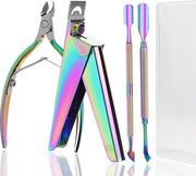 Kit per manicure con set di punte per unghie, strumenti per unghie in acciaio inossidabile, set di strumenti per unghie, set di viti per unghie, 4 pezzi.