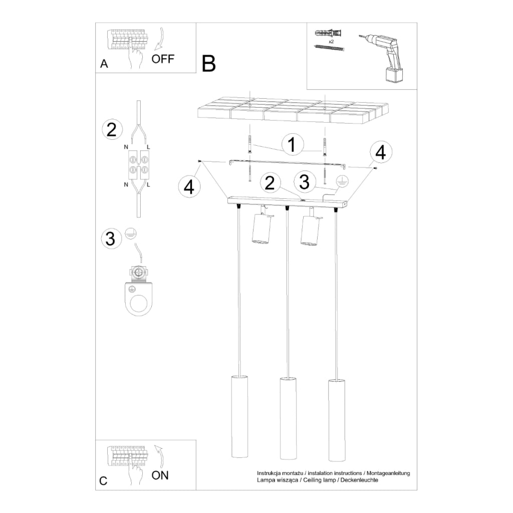 Lampada a sospensione RING 3 bianco