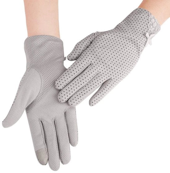 Manopole estive con protezione UV - Donne - Antiscivolo - Touchscreen - Tagliente - Materiale respirante - Lunghezza 23 cm - Manopole