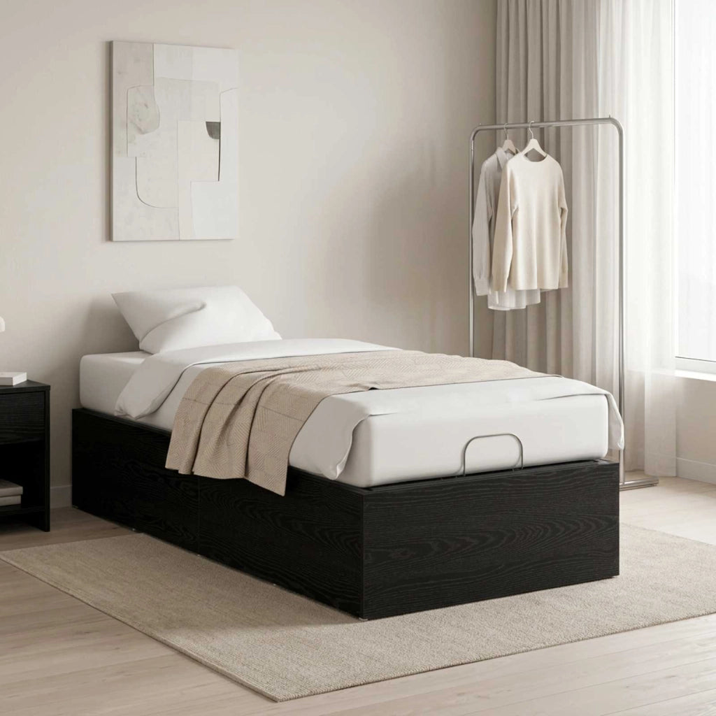 Giroletto per rete letto regolabile Rovere Nero 100 x 190 cm 8021848
