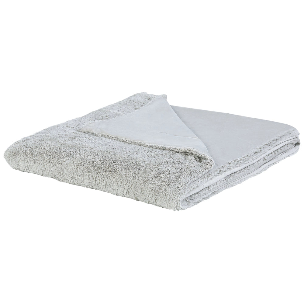 Coperta copriletto plaid Grigio chiaro Peluche 180 x 200 cm soffice Camera da letto
