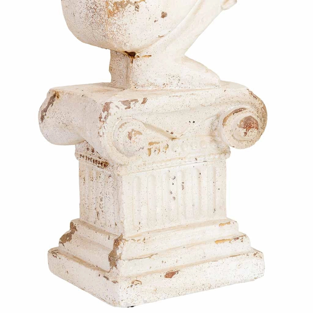 Figura decorativa angelo in magnesio bianco 32x30x95,5h cm
