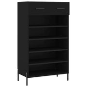 Scarpiera nera 60 x 35 x 105 cm ampio spazio contenitivo stile industriale legno nero 02_0048723