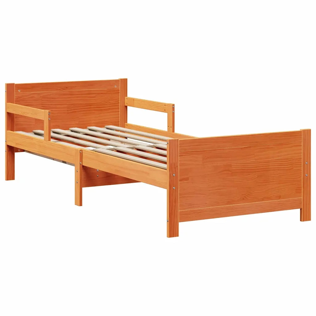 Letto singolo | Letto per adulti | Struttura del letto con testiera Marrone cerato 80 x 200 cm