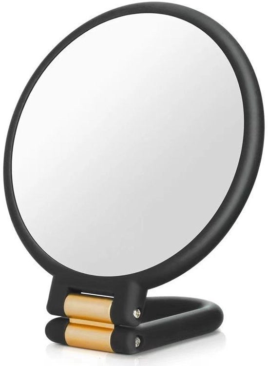 Specchietto da trucco - 10x ingrandimento - Specchietto rotondo ingrandente - Specchietto da bagno portatile - Per close-up make-up e cura della pelle precisa - Nero - Specchietto a due facce 10x ingrandimento + pinza