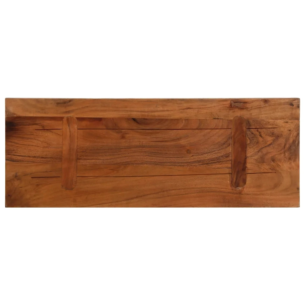 Piano Tavolo 80x30x3,8 cm Rettangolare in Massello di Recupero