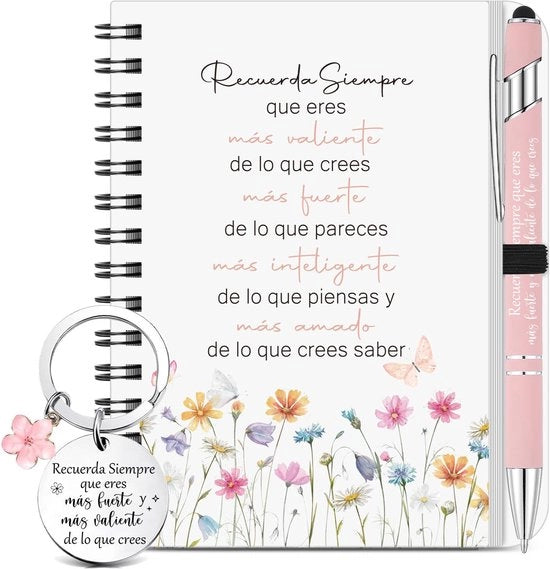 Set di regali 3 in 1 - Quaderno/Chiave/Ombrello - Regalo motivante - Doni ispiratori - Ideale per compleanno/natale - Set di doni