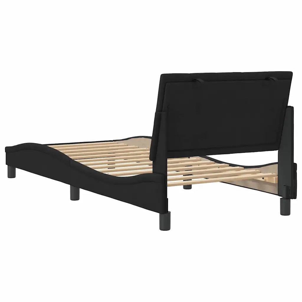 Giroletto senza Materasso Hanko Nero 80x200 cm in Velluto