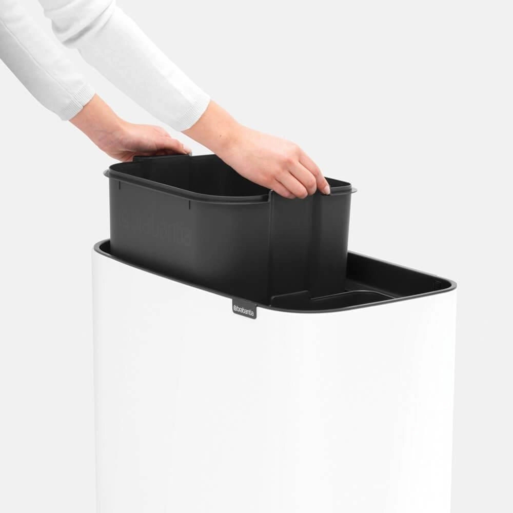 Brabantia 313547 Bo Touch Bin Pattumiera 34 L con 2 Secchi Interni Rimovibili colore Bianco