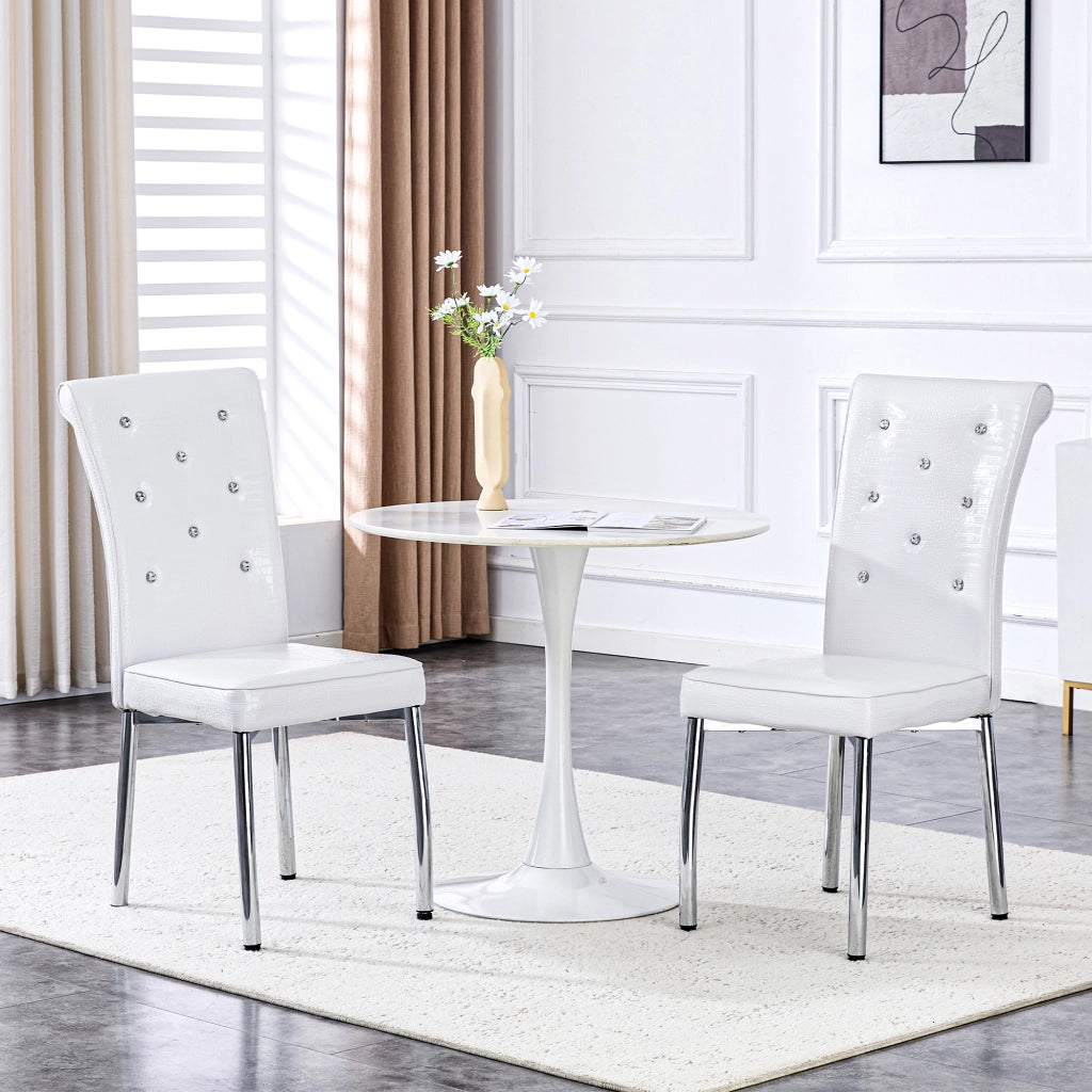 Sedie da Pranzo Retr¨° Imbottite in Similpelle con Gambe in Metallo ¨C MINIMAL ¨C Set 2 Pezzi, Nero