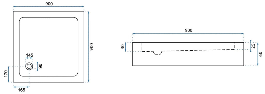 Cabina Doccia Rea Punto Black 90x90 con piatto doccia Savoy