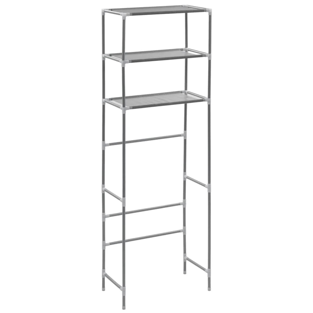 Portaoggetti per WC a 3 ripiani 53 x 28 x 169 cm Argento 02_0005465