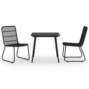 Set da Pranzo da Giardino 3 pz | Set Salotto da Giardino in Polyrattan e Vetro