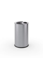 Pattumiera a Bidone Ø 45,5x70,5 cm 3 Scomparto da 33 L in Acciaio Inox Satinato