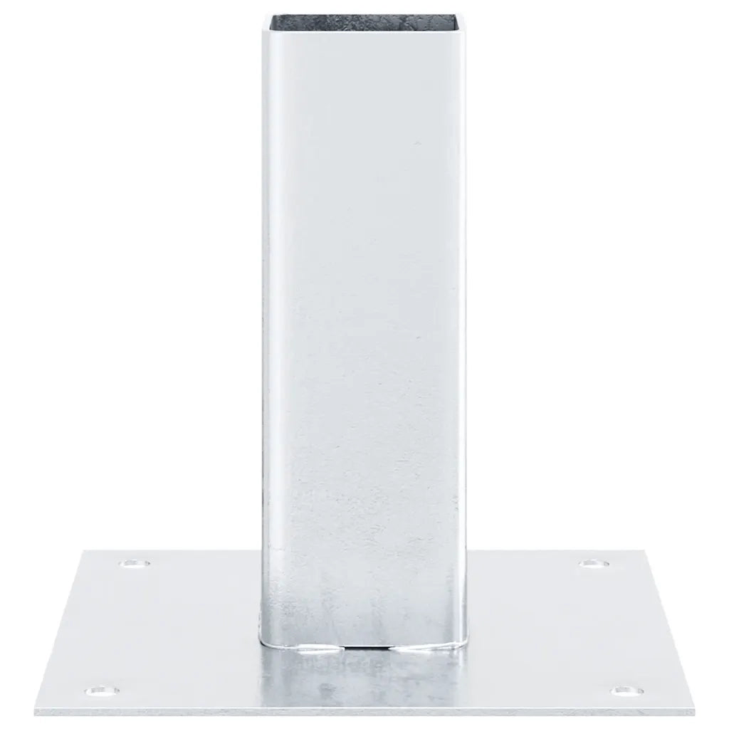 Basi per Pali Quadrate 12 pz Argento 46x46 mm Acciaio Zincato 42000001