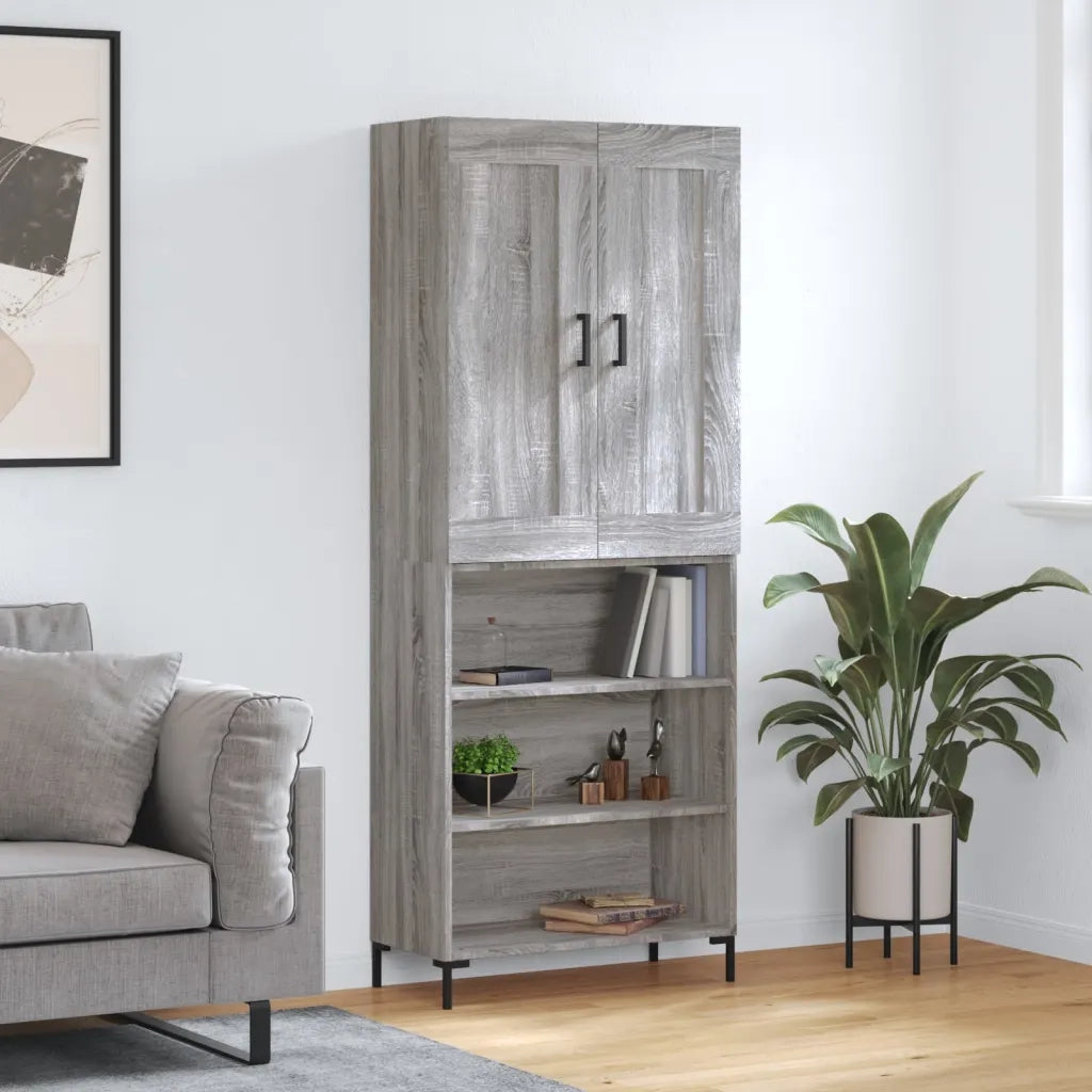 Credenza Grigio Sonoma 69,5x34x180 cm in Legno Multistrato 3200071