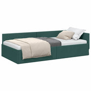 Letto singolo | Letto per adulti | Cornice del letto ad angolo Verde Scuro 80 cm x 200 cm Tessuto