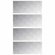 Gradini per Scale 4 pz | Tappetini per scale autoadesivi Argento 70 x 30 cm Alluminio