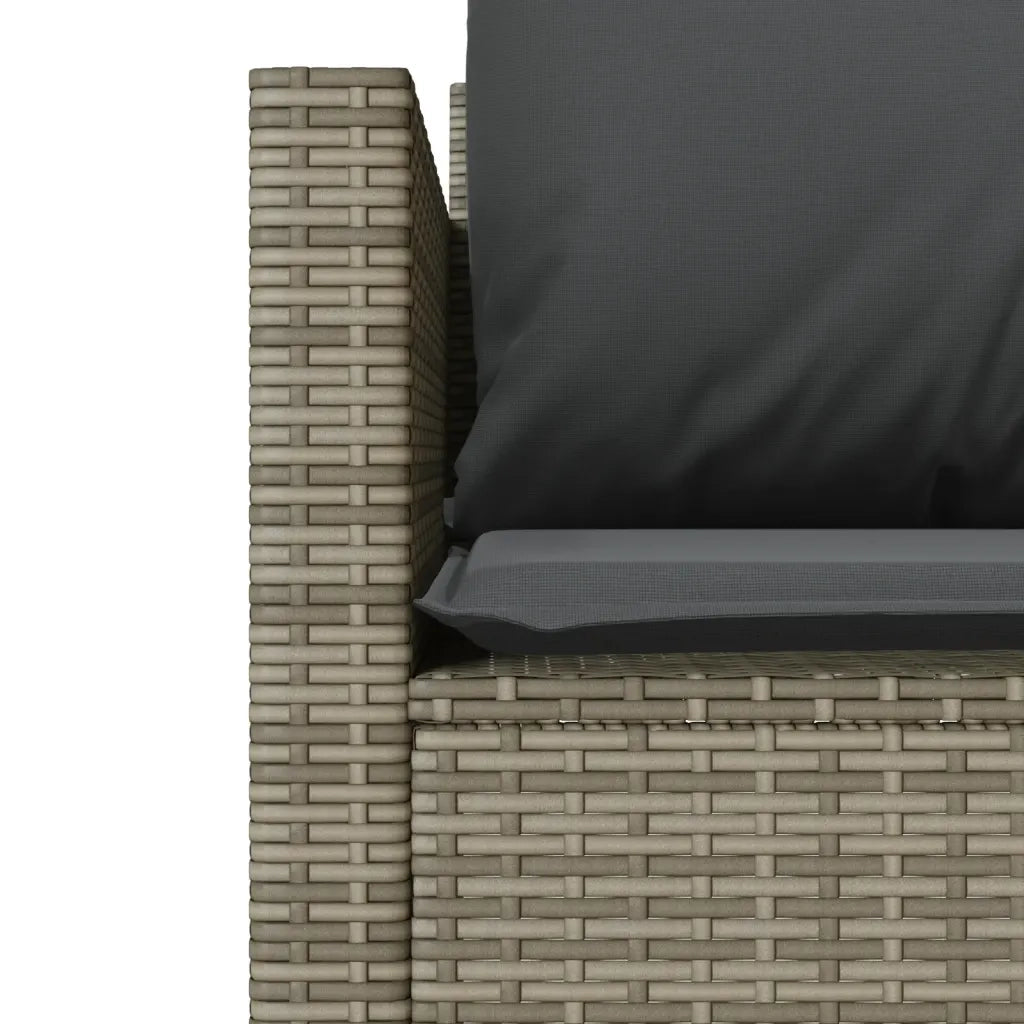 vidaXL Set da Bistrò 3 pz con Cuscini Grigio in Polyrattan