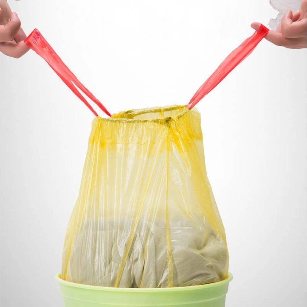 Trade Shop - 5 Rotoli Sacchetti Buste Spazzatura Profumati 45lt 50x60 Con Manici Giallo 100pz -