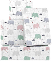Pacco di carta da regalo a forma di elefante colorata, 50 x 70 cm, 4 fogli di carta da catenina per feste
