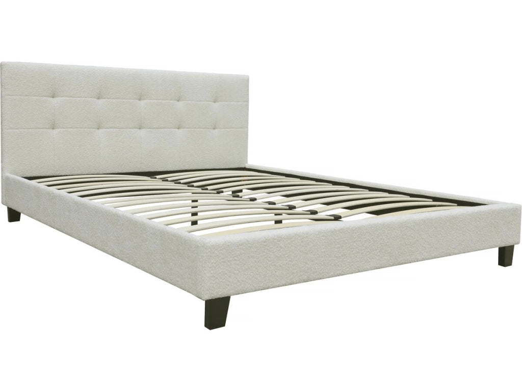Letto "Julia" tessuto riccio 140x190cm- crema