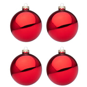 Palline di Natale Rosso Granata Lucido in Vetro Addobbi Albero Diametro: 100 mm