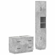 Set di Armadi da Bagno da 2 Pezzi HOORN Grigio Cemento 3417552