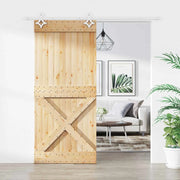 Porta scorrevole Naturale e Bianco 90 x 210 cm