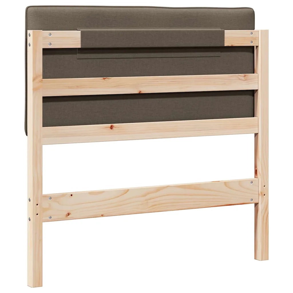 Testiera imbottita Marrone e taupe 75 cm Pino massello
