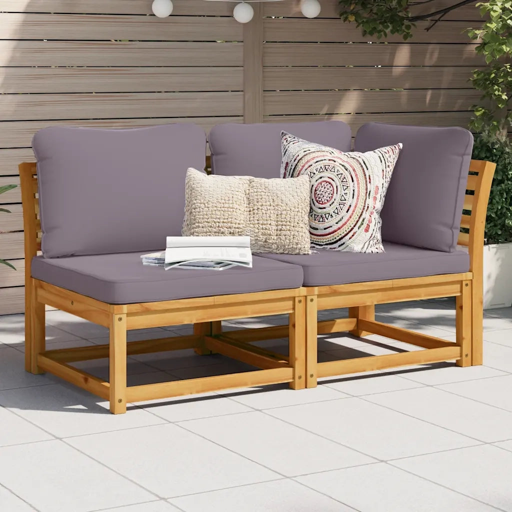 Set Salotto da Giardino 2 pz con Cuscini Legno Massello Acacia 366498