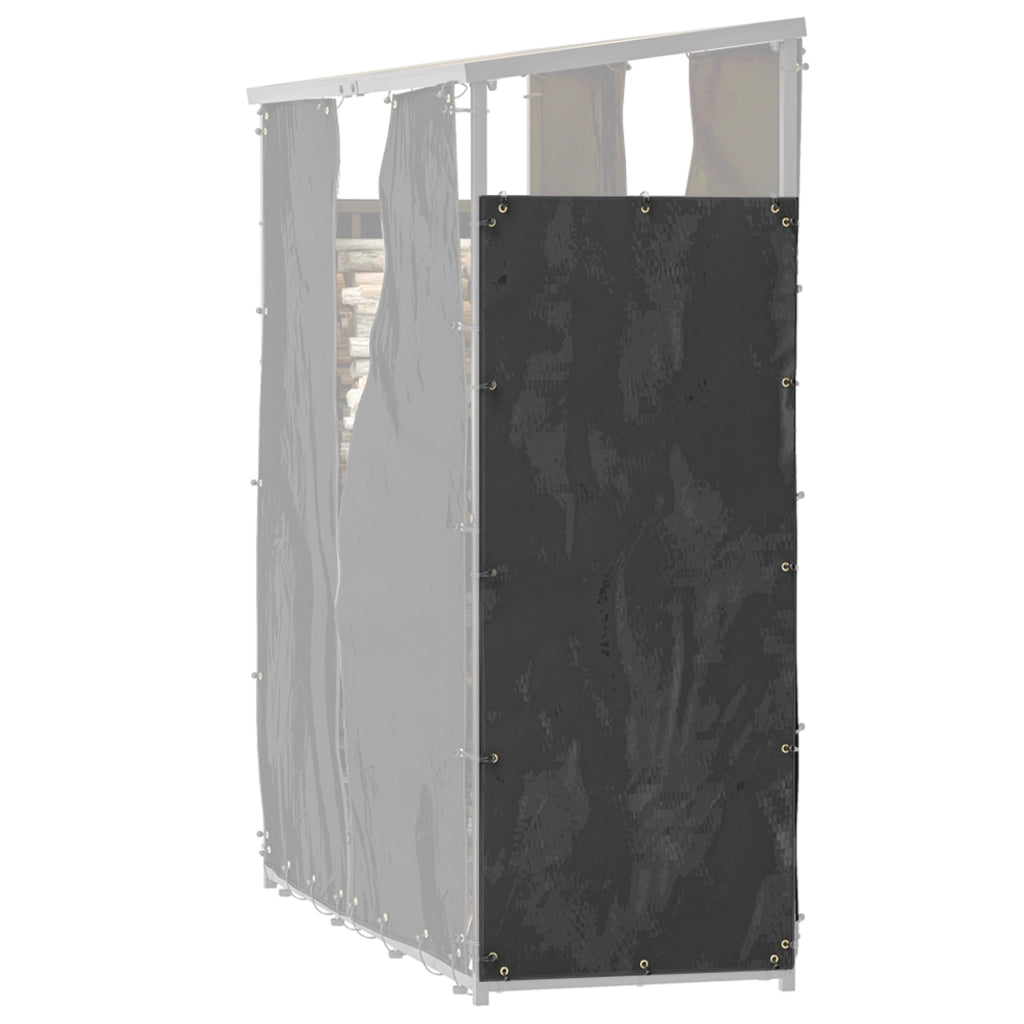 Copertura per Legna da Ardere ¨C zephmum ¨C Set 2 Pezzi, 148x62 cm, Nero
