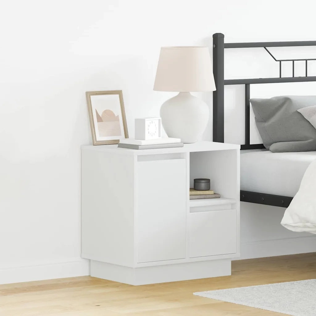 Comodino | Armadio da Notte | Mobiletto da notte Bianco 50 x 34,5 x 50 cm. Legno multistrato