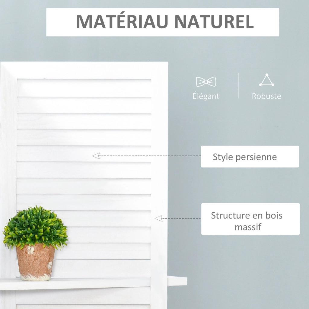 Paravent in legno 4 ante ¨C zephmum ¨C bianco 160x170 cm