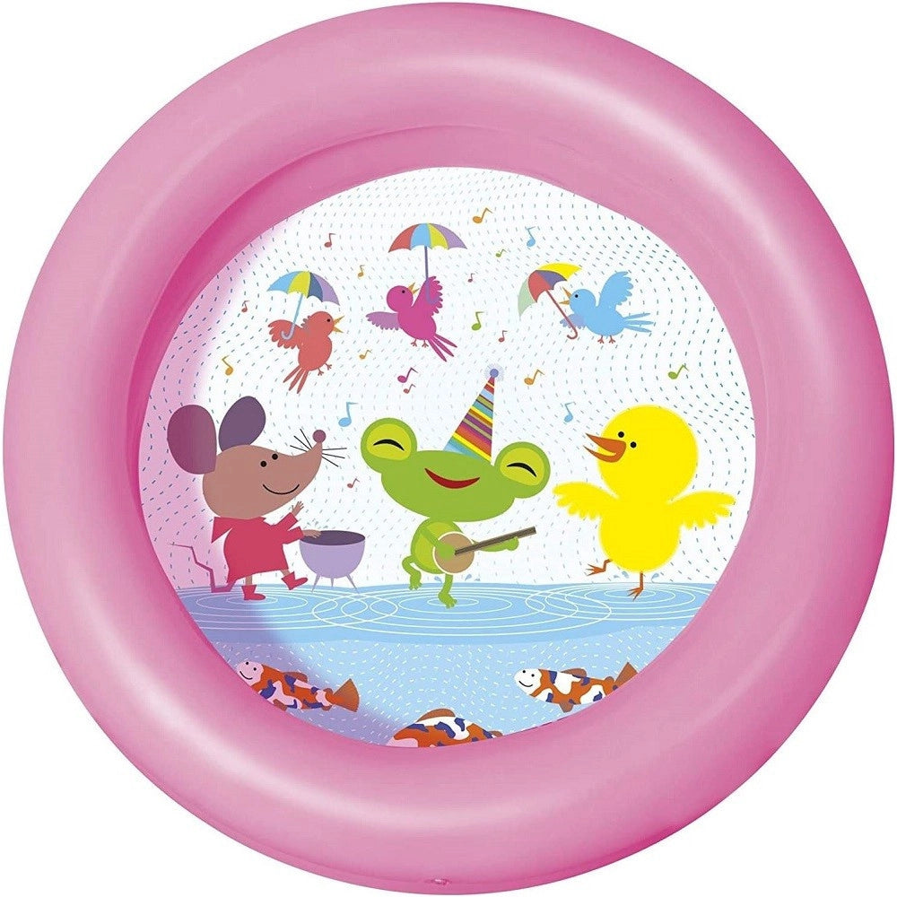 Trade Shop - Piscina Per Bambini 2 Anni+ Baby 2 Anelli Fondo Disegnato 61x15cm 2 Colori 51061 -
