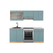 Vicco Cucina componibile Rovere blu-grigio/oro 200 cm , PL Marmo